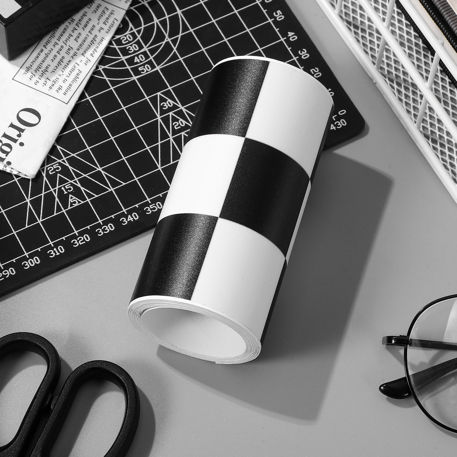 Office Furniture Online - Bulletin Board Border Checkered Vinyl Wall