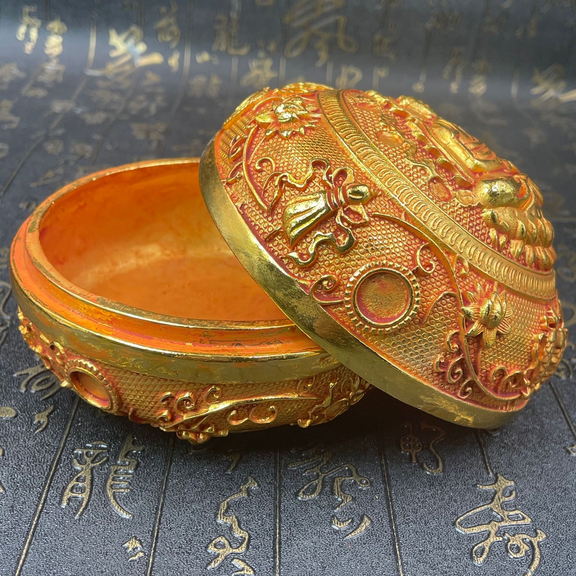 Office Furniture Phoenix - Brass Dragon Phoenix Gem Buddha Box