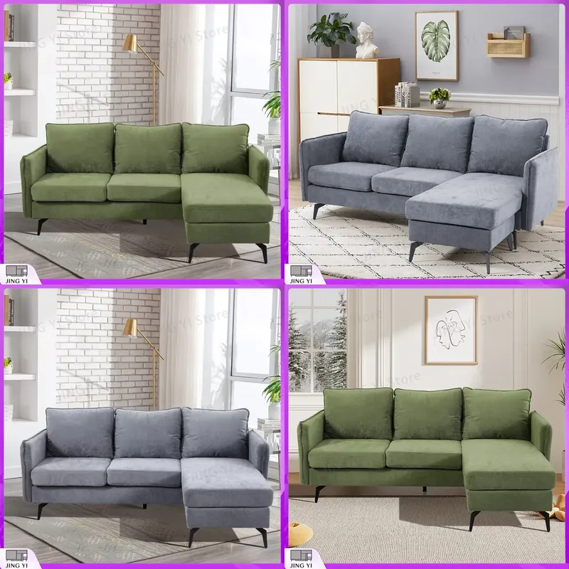Office Furniture For Small Spaces - Voltsify 3 Seater Upholstered Corner Sectional