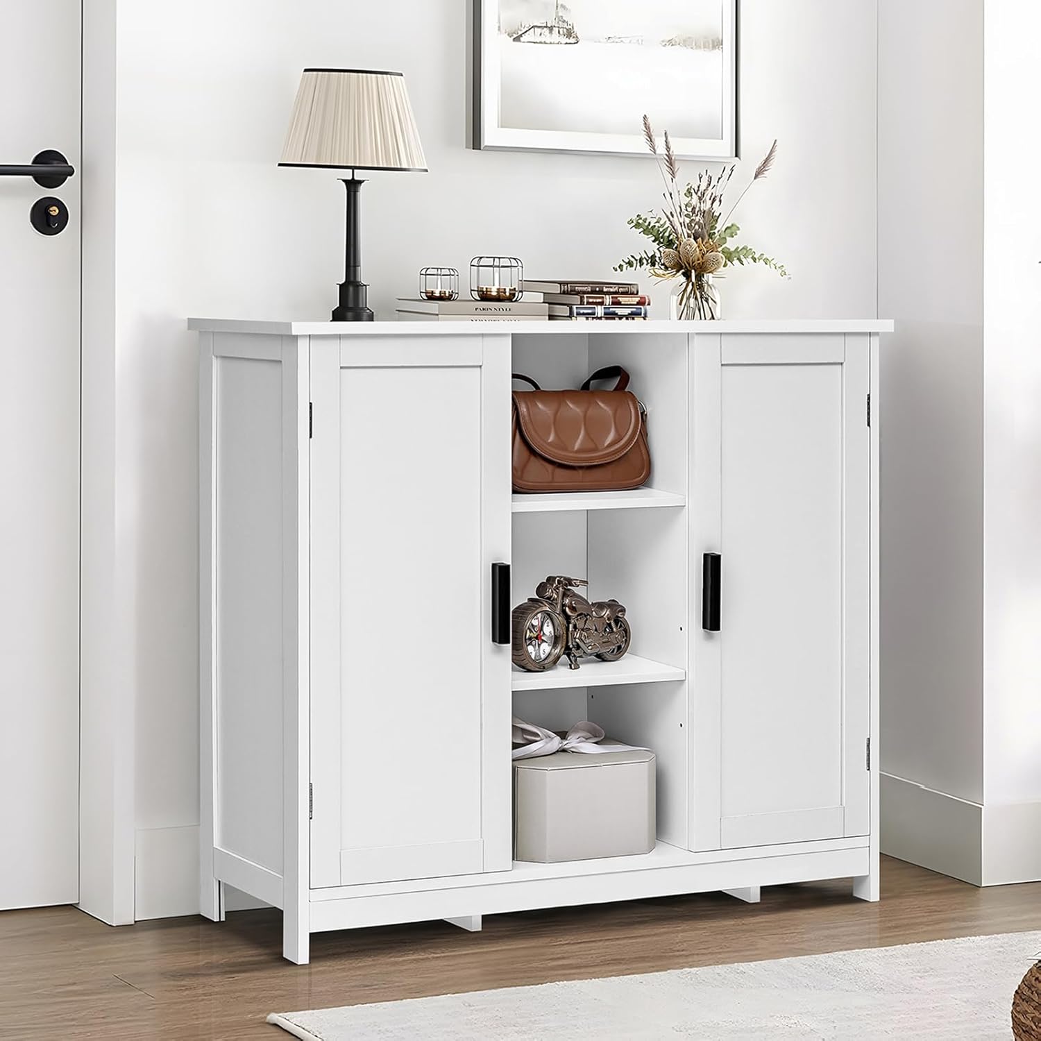 2-Door Storage Cabinet with 4  – обзор и цена Credenza Office Storage