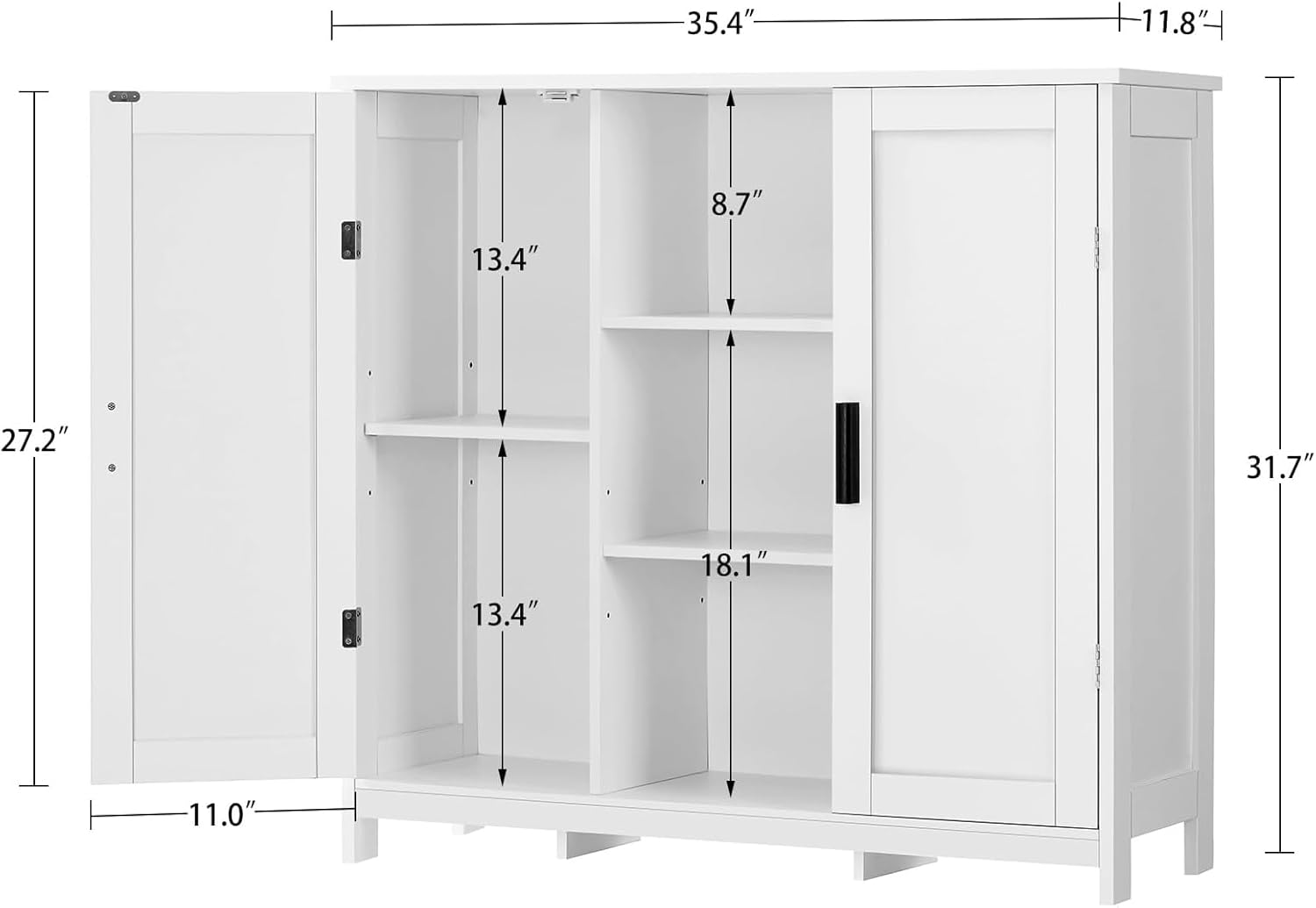 2-Door Storage Cabinet with 4  – обзор и цена Credenza Office Storage