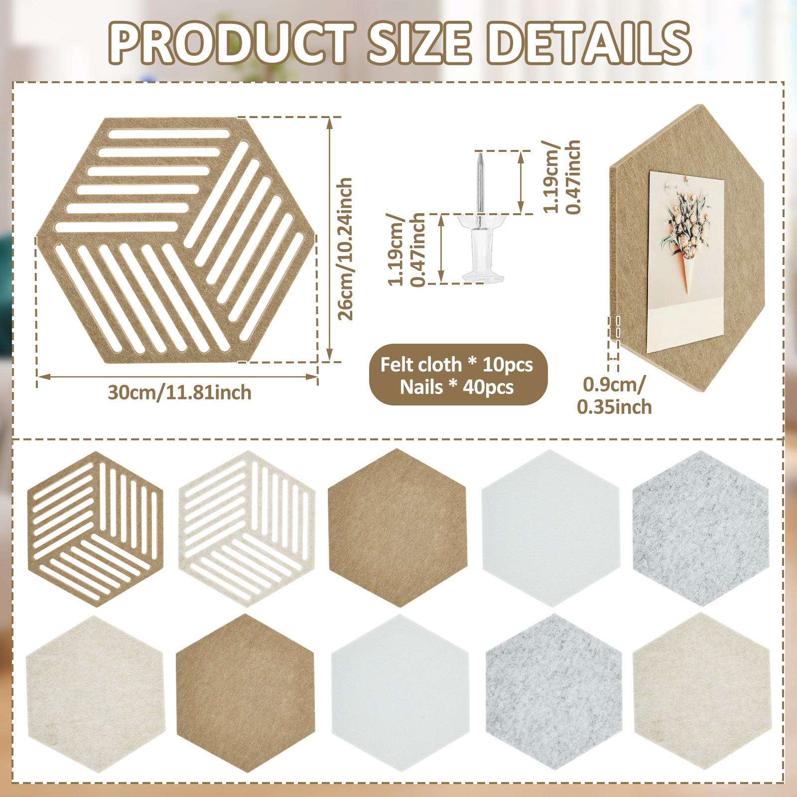10/2Pcs Hexagon/Arched Felt Co – обзор и цена Office Furniture Online