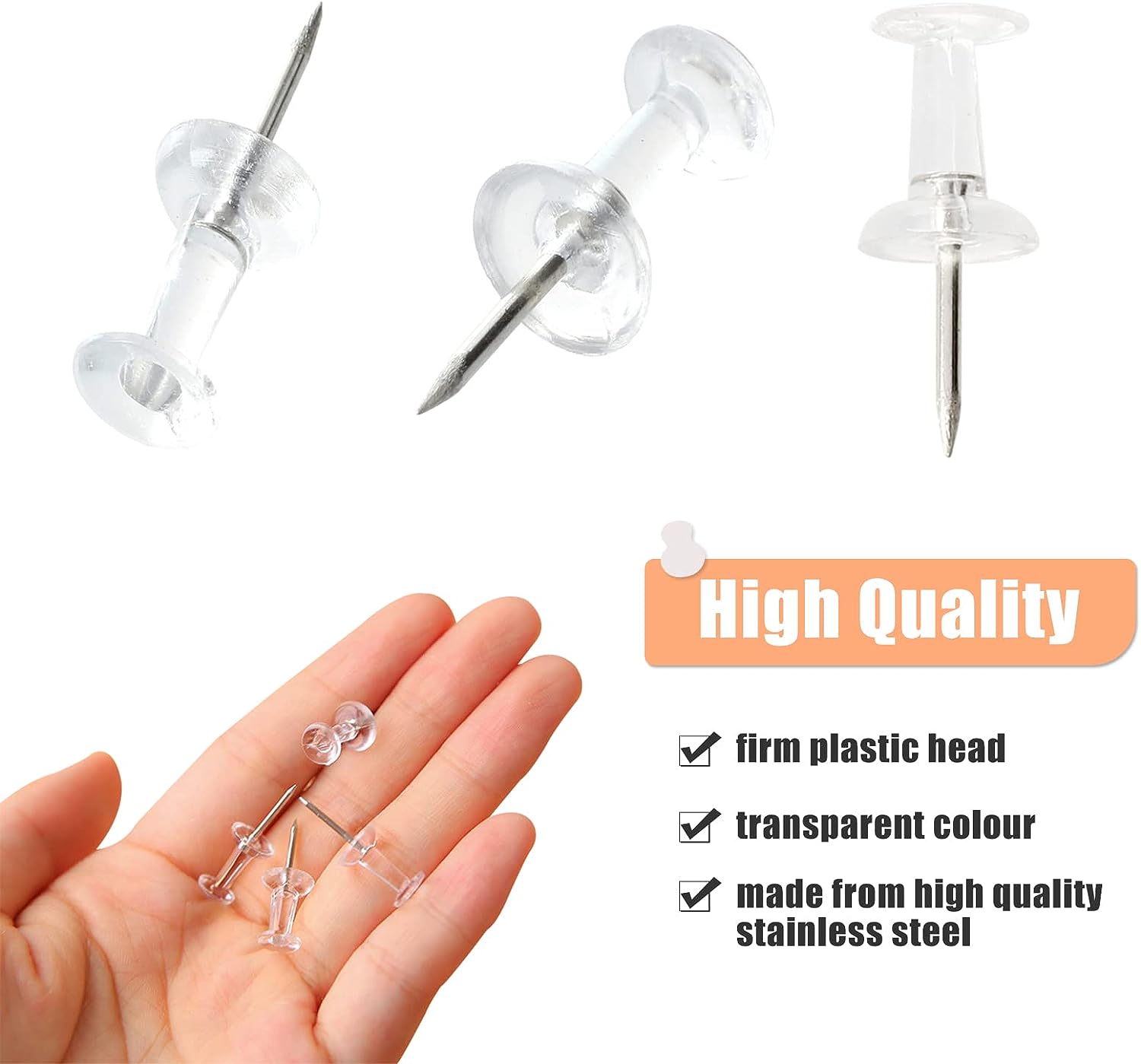 50/100Pcs Push Pins Transparen – обзор и цена Office Furniture Online