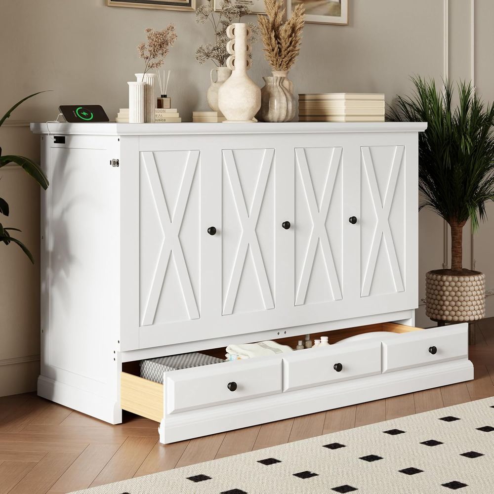 Solid Pine Queen-Size Murphy B – обзор и цена Office Furniture For Small Spaces