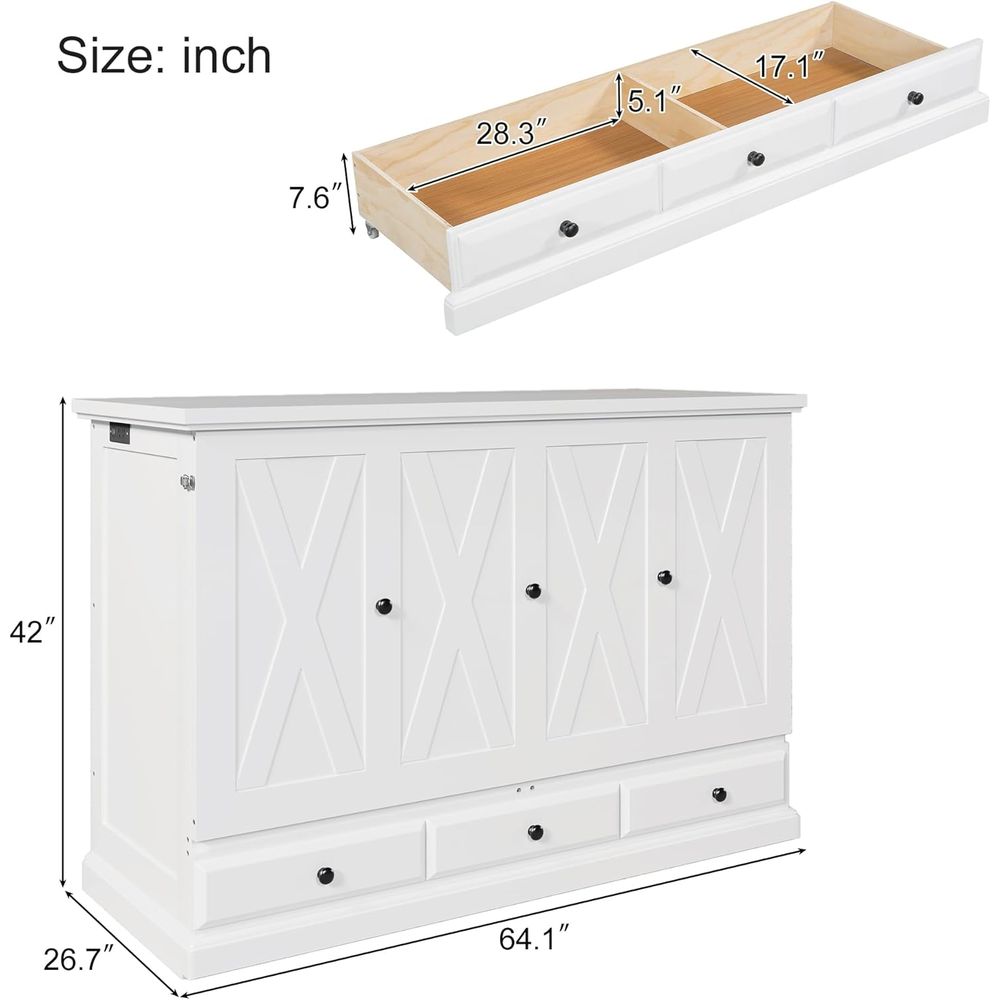 Solid Pine Queen-Size Murphy B – обзор и цена Office Furniture For Small Spaces