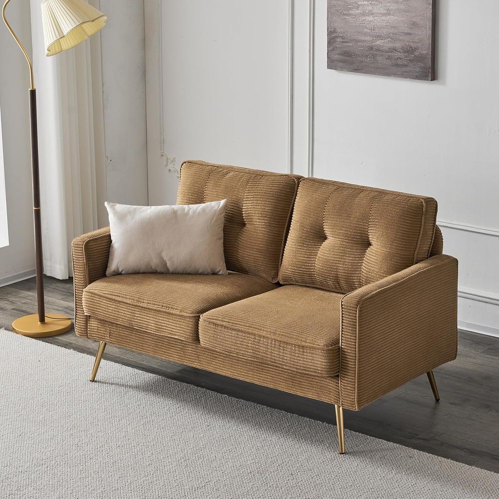 56 Khaki Loveseat, Small Cordu – обзор и цена Office Furniture For Small Spaces