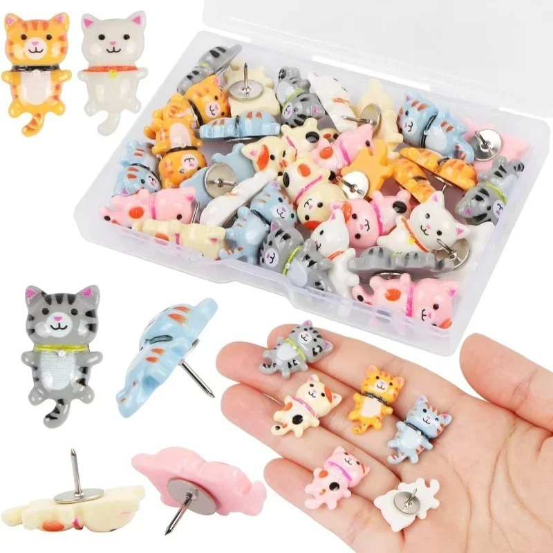 30Pcs Cute Resin Cat Push Pins – обзор и цена Office Furniture Online