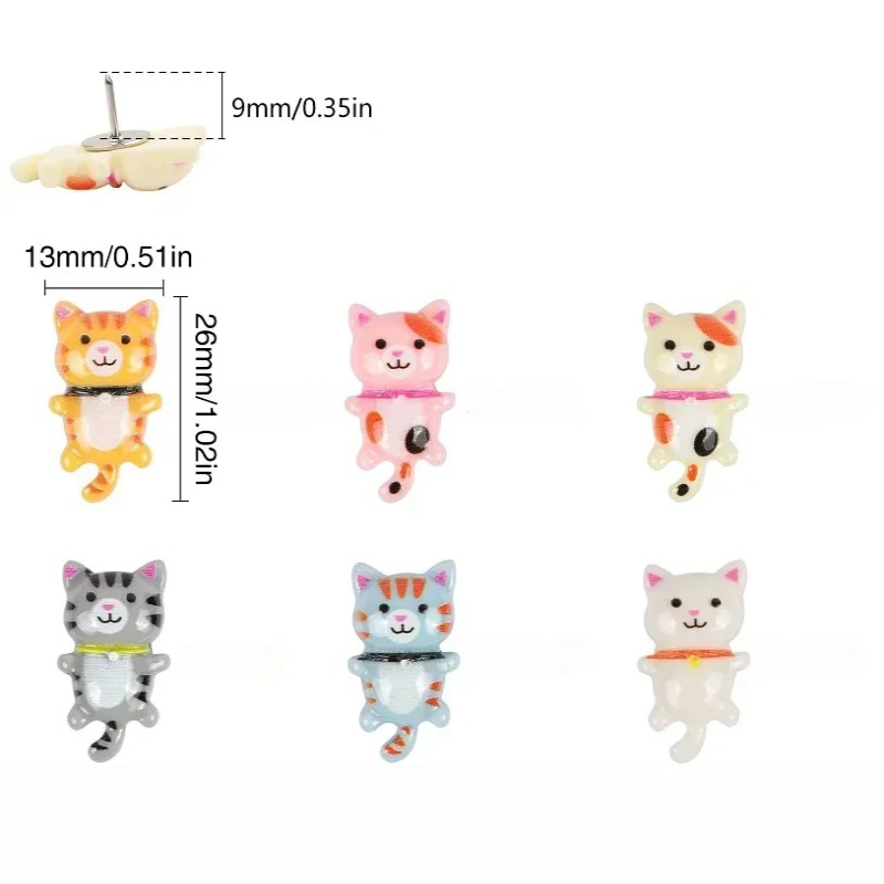 30Pcs Cute Resin Cat Push Pins – обзор и цена Office Furniture Online
