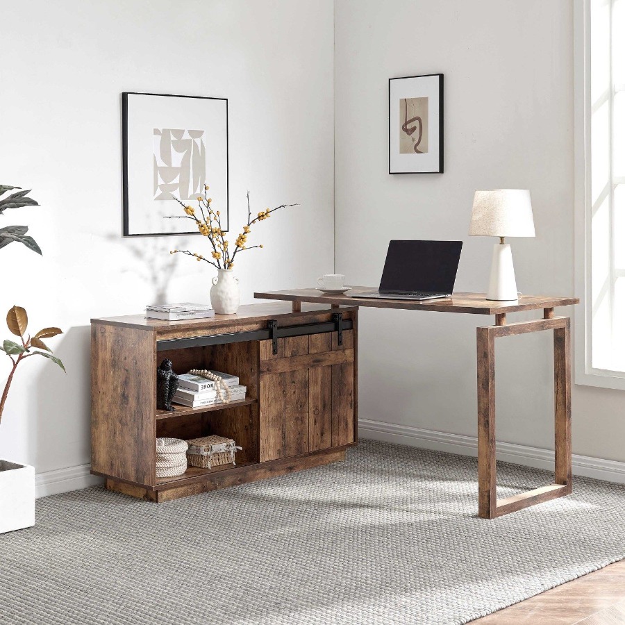 Desk L-shaped Workstation Home – обзор и цена Credenza Office Storage