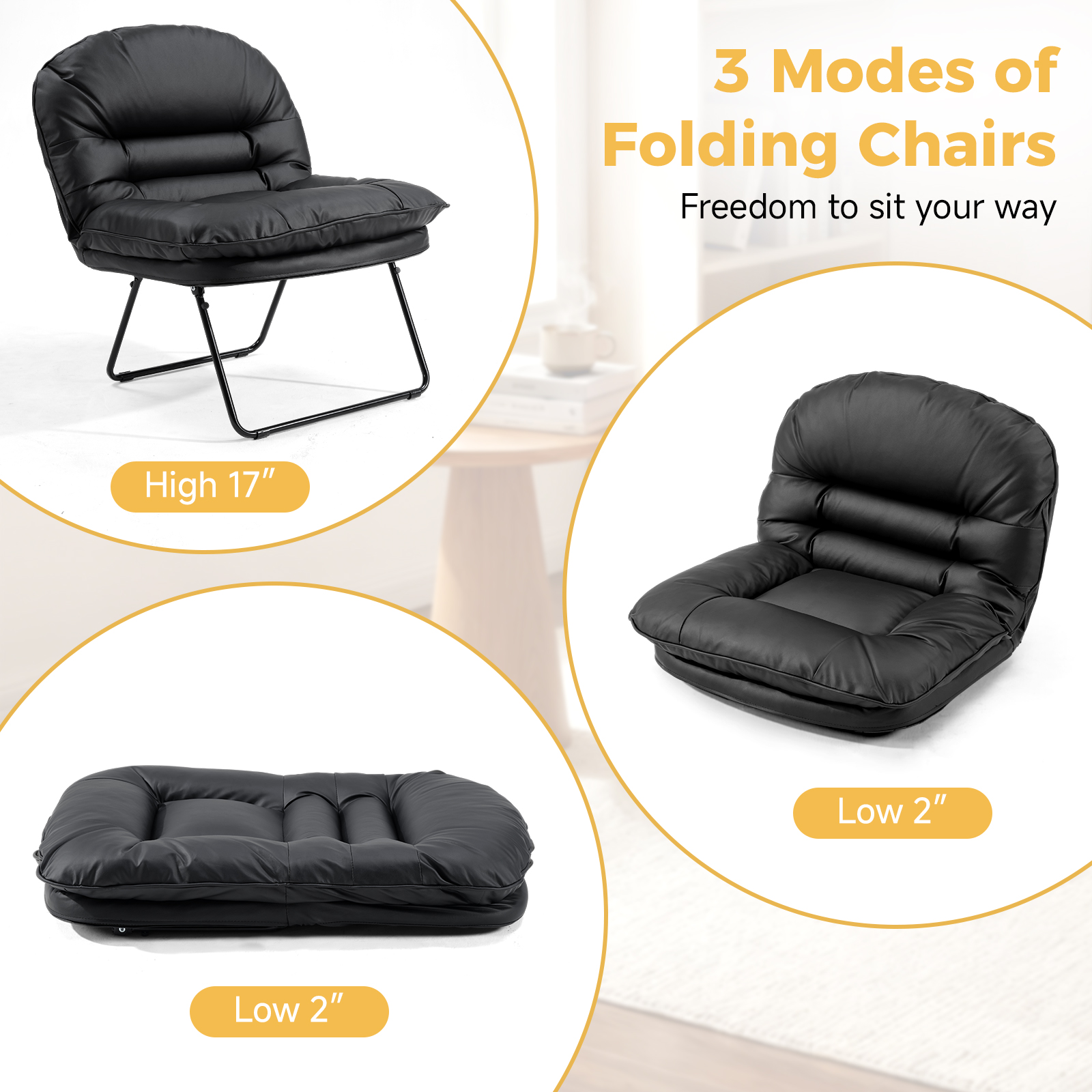 JHK Foldable PU Leather Saucer – обзор и цена Office Furniture For Small Spaces