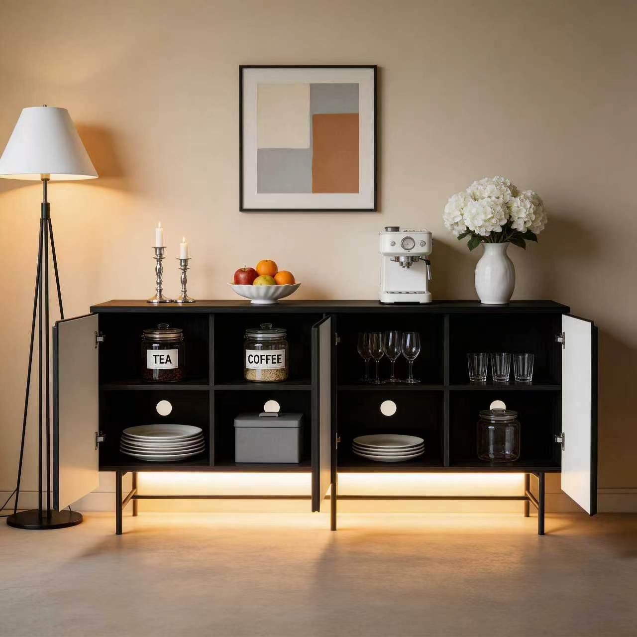 68in Large Fluted Sideboard Ca – обзор и цена Credenza Office Storage