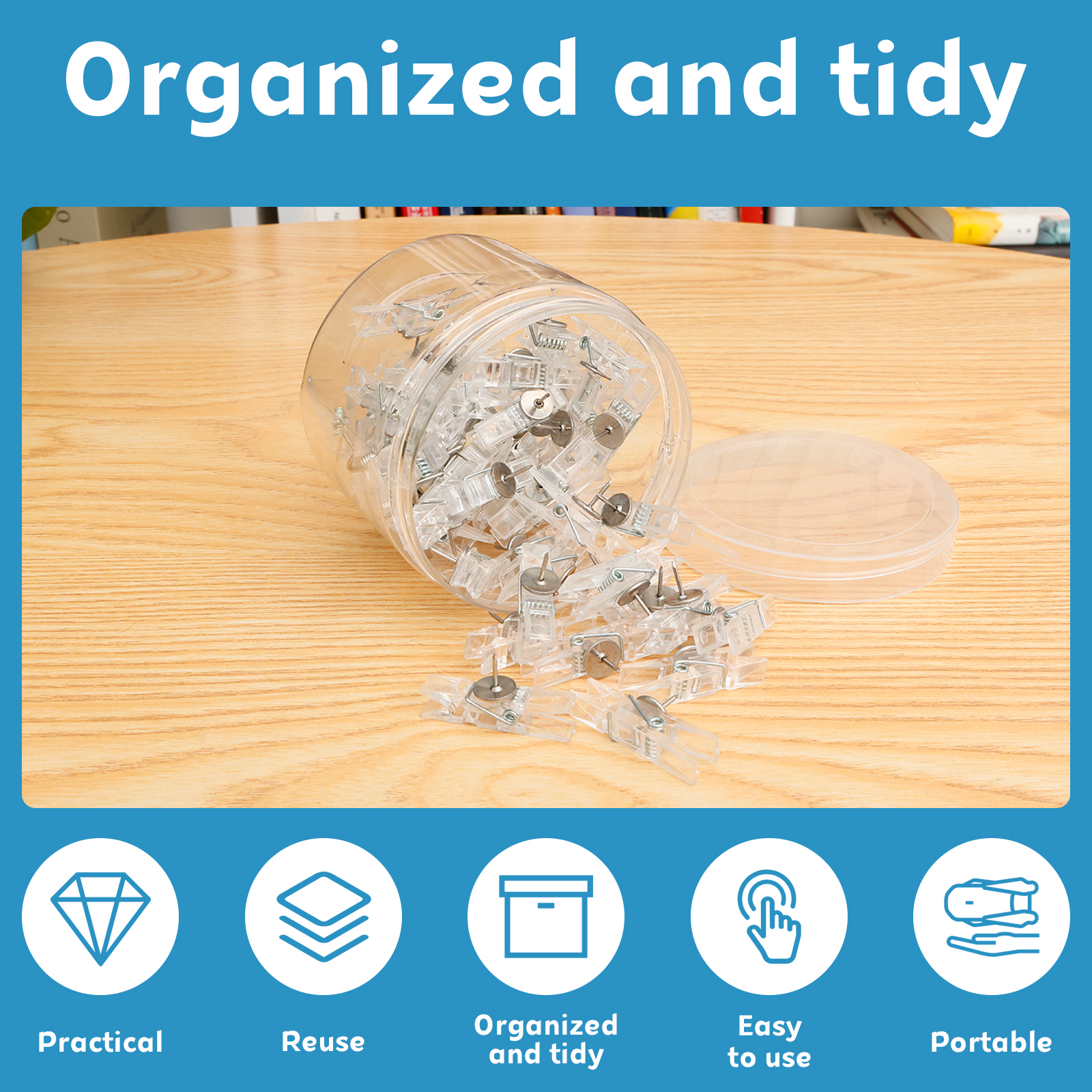 50Pcs Push Pin Clips Transpare – обзор и цена Office Furniture Online