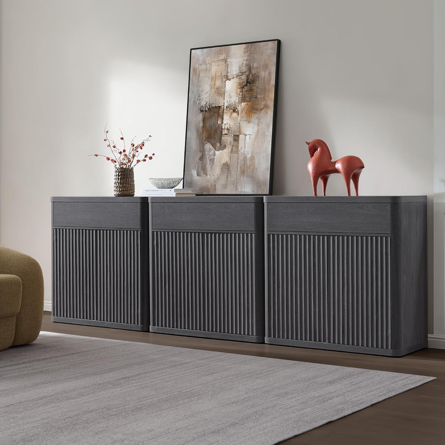 Fluted Buffet Cabinet Storage  – обзор и цена Credenza Office Storage