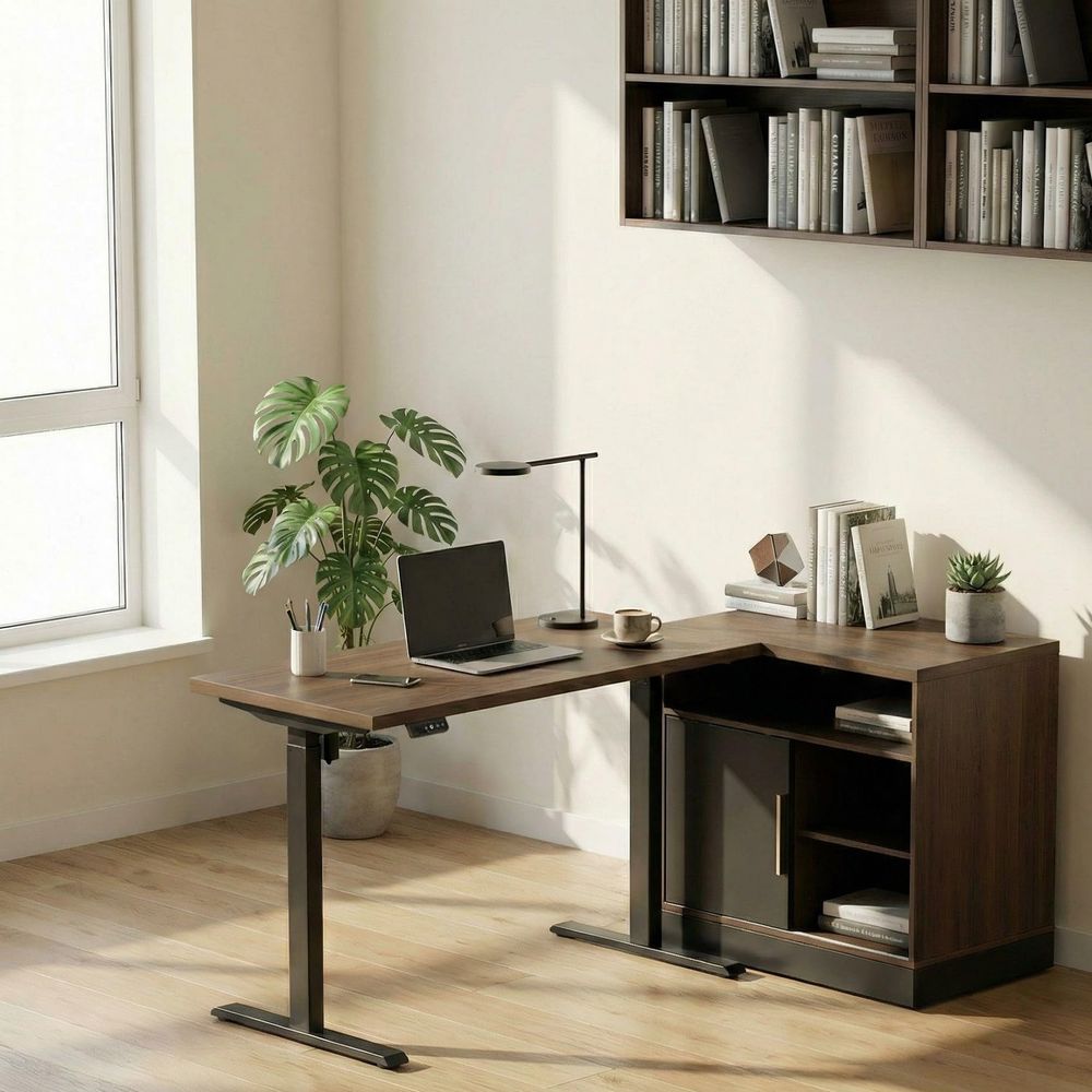 Electric Standing Desk with St – обзор и цена Credenza Office Storage